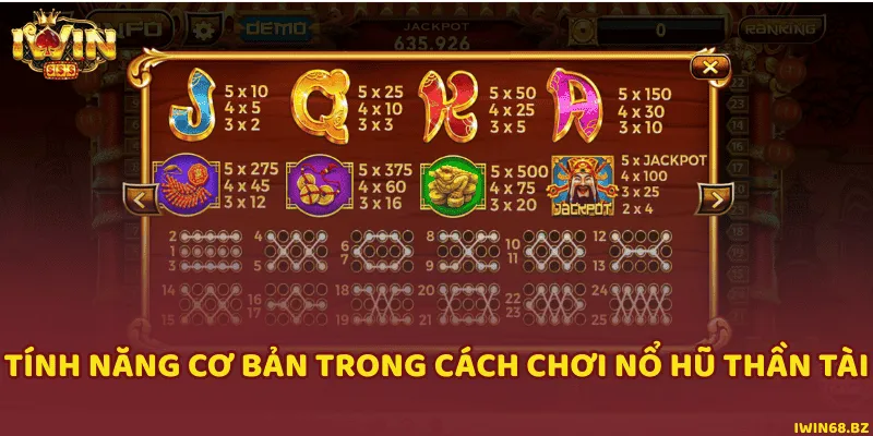 Có tổng cộng 5 phím chức năng cơ bản mà bạn cần phải tập làm quen trước khi chơi nổ hũ